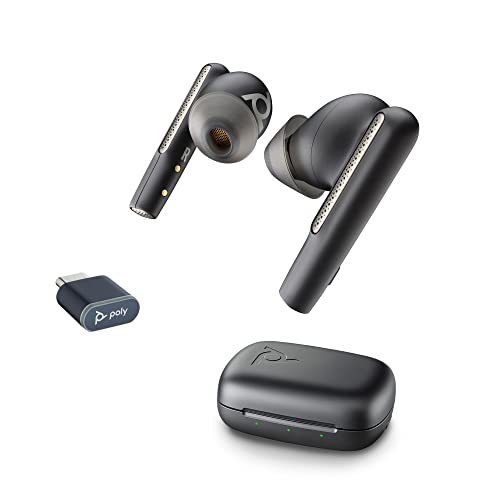 Poly Voyager Free 60 UC schnurlose Ohrstöpsel (Plantronics) – Noise Cancelling-Mikrofone – Active Noise Cancelling (ANC) – Tragbare Ladetasche – Kompatibel mit iPhone, Android, PC/Mac, Zoom und Teams von Plantronics