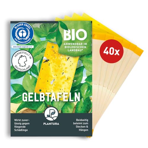 Plantura Gelbtafeln, gegen Trauermücken & andere fliegende Schädlinge, 40 Stück von Plantura