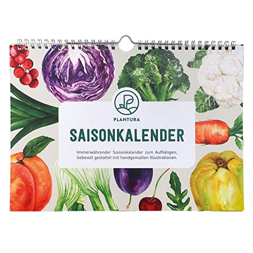 Plantura Saisonkalender für Obst & Gemüse, A4-Format, zeitloser Wandkalender mit handgemalten Illustrationen Plantura Saisonkalender für Obst & Gemüse, A4-Format, zeitloser Wandkalender mit handgemalten Illustrationen von Plantura