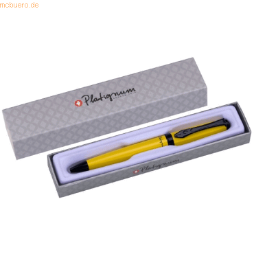 12 x Platignum Federhalter Studio gelb silberne Geschenkpackung von Platignum