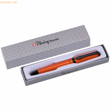 12 x Platignum Federhalter Studio orange silberne Geschenkpackung von Platignum