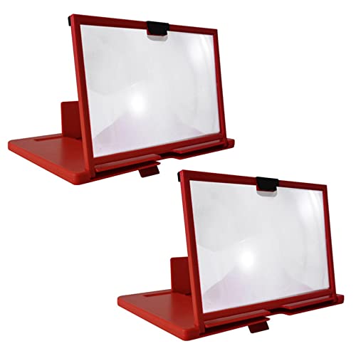 Plawee 2X Handy Bildschirm Lupe 12 3D HD Video VerstäRker StäNder Halterung mit Film Spiel Rot Faltbar Schreibtisch Halter Plawee 2X Handy Bildschirm Lupe 12 3D HD Video VerstäRker StäNder Halterung mit Film Spiel Rot Faltbar Schreibtisch Halter von Plawee