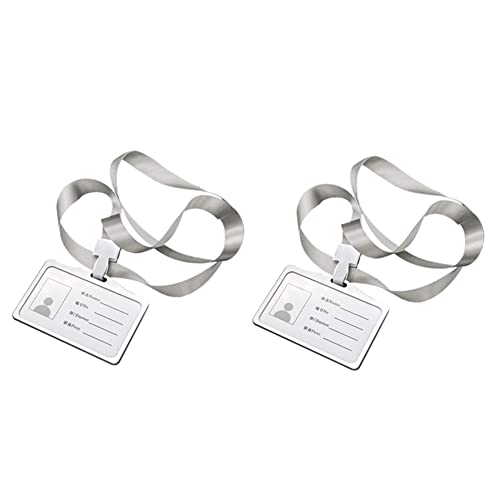 Plawee 2X Horizontaler Stil ID Karten Halter Aus Aluminium Legierung mit Lanyard Ausschnitt Plawee 2X Horizontaler Stil ID Karten Halter Aus Aluminium Legierung mit Lanyard Ausschnitt von Plawee