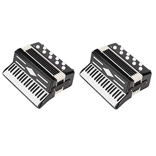 Plawee 2X Miniatur Akkordeon Mini Musik Instrument Akkordeon Exquisite Musik Instrumente Weihnachts Dekoration Musik Geschenke von Plawee