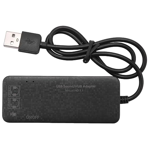 Plawee 3 Anschluss USB 2.0 Hub Externer 7.1Ch Sound Karte Headset Mikrofon Adapter Für PC Schwarz Plawee 3 Anschluss USB 2.0 Hub Externer 7.1Ch Sound Karte Headset Mikrofon Adapter Für PC Schwarz von Plawee
