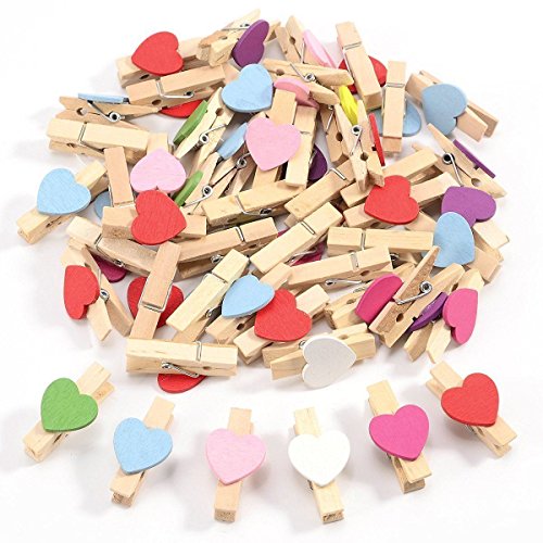 Plawee 50 StüCke Mischfarben Mini Peg Fotopapier Peg Craft Clips von Plawee