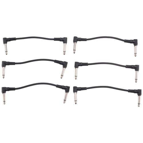 Plawee 6 X E-Gitarrenkabel 6 1/4 Rechtwinklig Effektpedal Patchkabel Schwarz Plawee 6 X E-Gitarrenkabel 6 1/4 Rechtwinklig Effektpedal Patchkabel Schwarz von Plawee