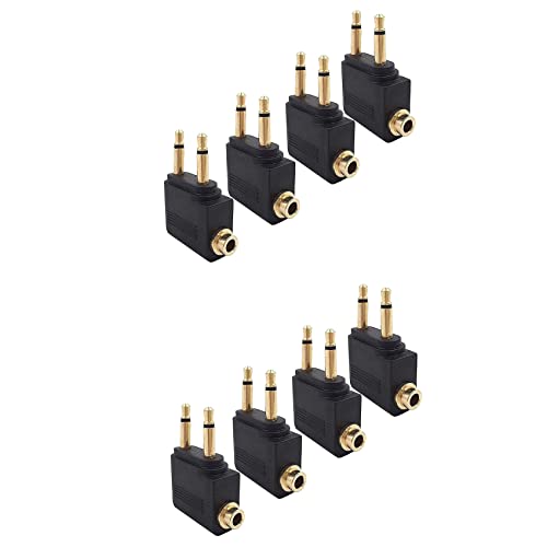 Plawee 8Er-Pack Flugzeug-Kopfhöreradapter, Airline-Flugzeug-Flugadapter für Kopfhörer, Vergoldeter 3,5-mm-Klinkenstecker Plawee 8Er-Pack Flugzeug-Kopfhöreradapter, Airline-Flugzeug-Flugadapter für Kopfhörer, Vergoldeter 3,5-mm-Klinkenstecker von Plawee
