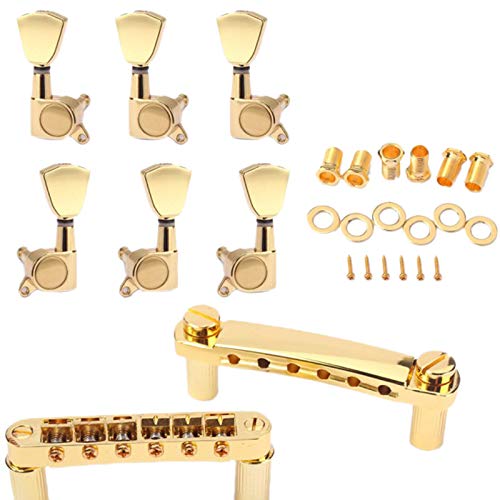 Plawee Ein Set Gold Saiten Sattel Melodie-O- Brücke & Saitenhalter für Gb Lp Stil Electrisch Gitarre Plawee Ein Set Gold Saiten Sattel Melodie-O- Brücke & Saitenhalter für Gb Lp Stil Electrisch Gitarre von Plawee