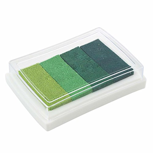 Plawee Stempelkissen multi Steigung Gruen 4 x Farben Tinten Stempel Auflage oel basiert von Plawee