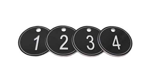 ABS-Schlüsselanhänger mit Ring, gravierte Zahlen-ID-Tags, Schlüsselanhänger, 35 mm, nummerierte Schlüsselringe, 200 Stück – Schwarz – 1 bis 200 von PlayCool
