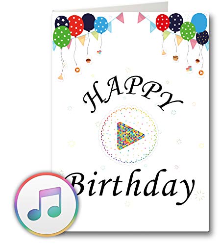 PlayMegram bespielbare Audio-Geburtstagskarte mit USB und 128 MB Speicher, Eigene Sprachnachrichten und Musik, Audio-Grußkarte, Glückwunschkarte, Geburtstagsgrußkarte, Kreative Geschenkidee von PlayMegram