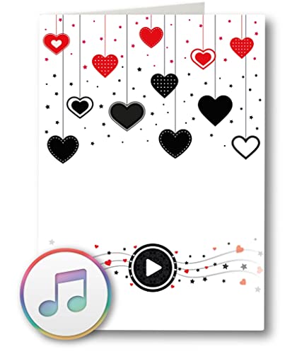 PlayMegram bespielbare Audio-Grußkarte mit USB-Anschluss und 128 MB Speicher, Für eigene Musik oder Sprachnachricht, Liebesgrußkarte,Valentinstag, Glückwunschkarte, Kreative Geschenkkarte von PlayMegram