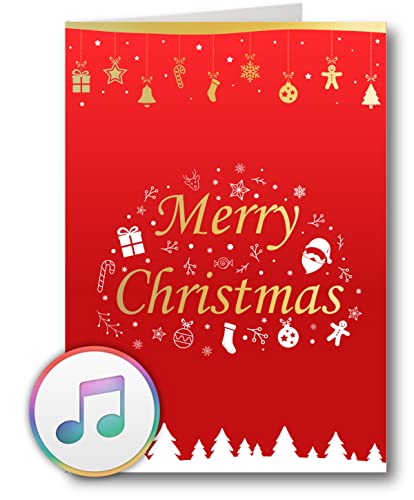 PlayMegram bespielbare Audio-Weihnachtskarte für eigene Sprachnachrichten und Musik (MP3), Weihnachtsgrußkarte, Kreative Geschenkidee von PlayMegram