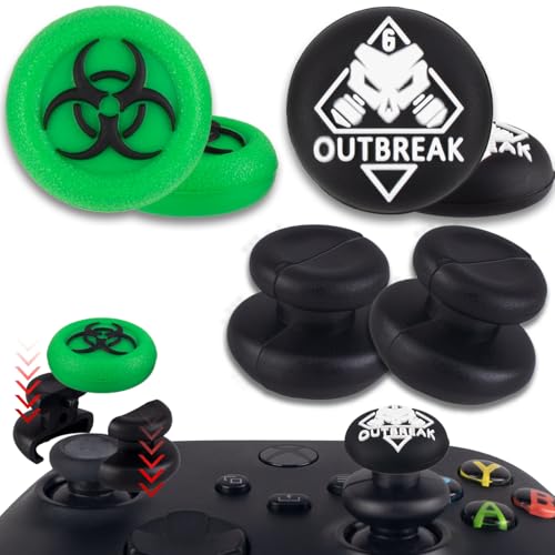PlayRealm 2 x Daumenstick-Verlängerung und 4 x Daumengriff für Xbox Serie und Xbox One Controller (Ausbruch) von PlayRealm