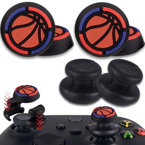 PlayRealm 2 x Daumenstick-Verlängerung und 4 x Daumengriff für Xbox Serie und Xbox One Controller (Basketball) von PlayRealm