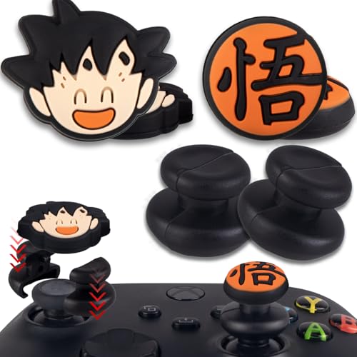 PlayRealm 2 x Daumenstick-Verlängerung und 4 x Daumengriff für Xbox Serie und Xbox One Controller (Goku) von PlayRealm