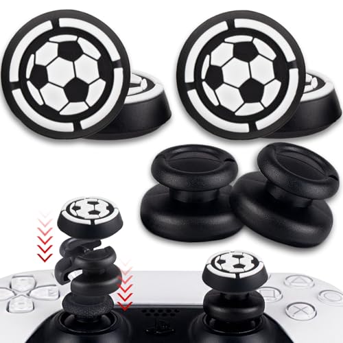 PlayRealm 2 x Daumenstick-Verlängerung und Daumengriff für PS5- und PS4-Controller (Fußball) von PlayRealm