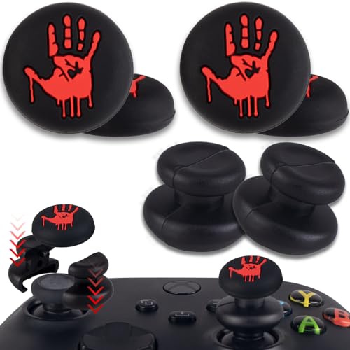 PlayRealm 2 x Daumenstick-Verlängerung und Daumengriff für Xbox Serie und Xbox One Controller (blutige Hände) von PlayRealm
