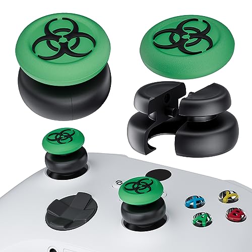 PlayRealm Daumenstick-Verlängerung und Silikon-Griffabdeckung, 2 Sets für Xbox Series X/S & Xbox One S/X Controller (BH Green) von PlayRealm
