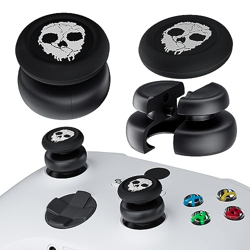 PlayRealm Daumenstick-Verlängerung und Silikon-Griffabdeckung, 2 Sets für Xbox Series X/S & Xbox One S/X Controller (Ghost White) von PlayRealm