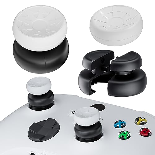 PlayRealm Daumenstick-Verlängerung und Silikon-Griffabdeckung, 2 Sets für Xbox Series X/S & Xbox One S/X Controller (Turboweiß) von PlayRealm