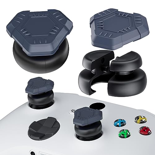 PlayRealm Daumenstick-Verlängerung und Silikon-Griffabdeckung, 2 Sets für Xbox Series X/S & Xbox One S/X Controller (UFO Blue) von PlayRealm
