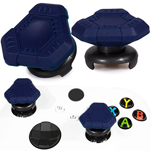 PlayRealm FPS Thumbstick Extender &Textur Gummi Silikon Griffabdeckung Thumb Grip Aufsätze 2 Sätze für Xbox Series X/S & Xbox One Controller (UFO Blau) von PlayRealm