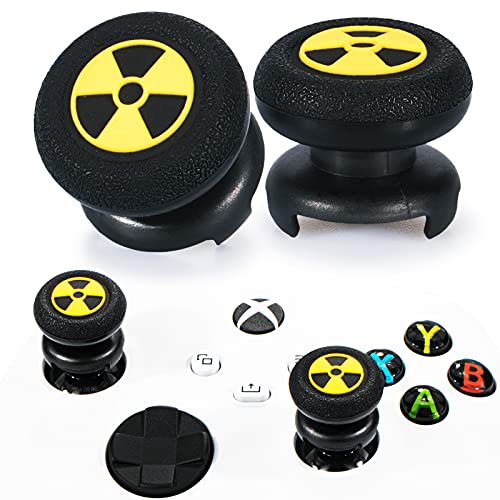 Playrealm FPS Thumbstick Extender & 3D Textur Gummi Silikon Griffabdeckung Thumb Grip Aufsätze 2 Sätze für Xbox One(Strahlung Schwarz) von PlayRealm