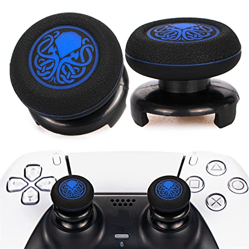 Playrealm FPS Thumbstick Extender & Drucken Gummi Silikon Griffabdeckung Thumb Grip Aufsätze 2 Sätze für PS5 Dualsenese & PS4 Controller(Cthulhu Abgrund Dunkelblau) von PlayRealm