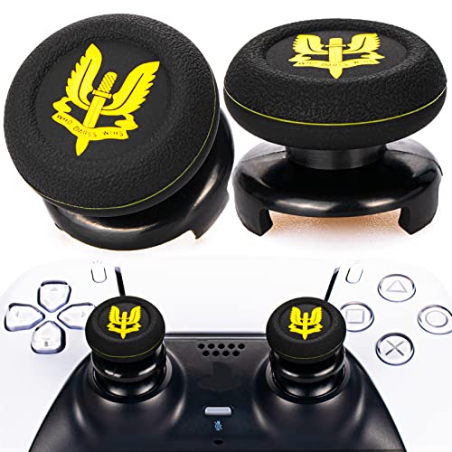 Playrealm FPS Thumbstick Extender & Drucken Gummi Silikon Griffabdeckung Thumb Grip Aufsätze 2 Sätze für PS5 Dualsenese & PS4 Controller(SAS Wer Es Wagt Zu Gewinnen) von PlayRealm