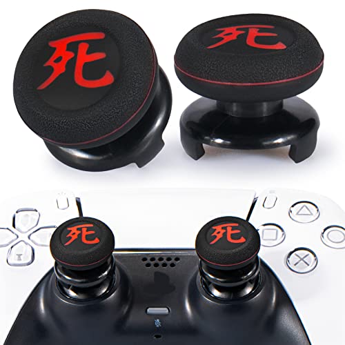 Playrealm FPS Thumbstick Extender & Drucken Gummi Silikon Griffabdeckung Thumb Grip Aufsätze 2 Sätze für PS5 Dualsenese & PS4 Controller(Tod von Kanji) von PlayRealm