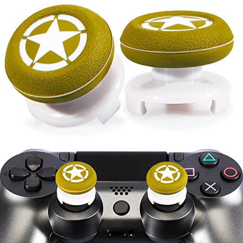 Playrealm FPS Thumbstick Extender & Drucken Gummi Silikon Griffabdeckung Thumb Grip Aufsätze 2 Sätze für PS5 Dualsenese & PS4 Controller(WWLL US-Armee) von PlayRealm