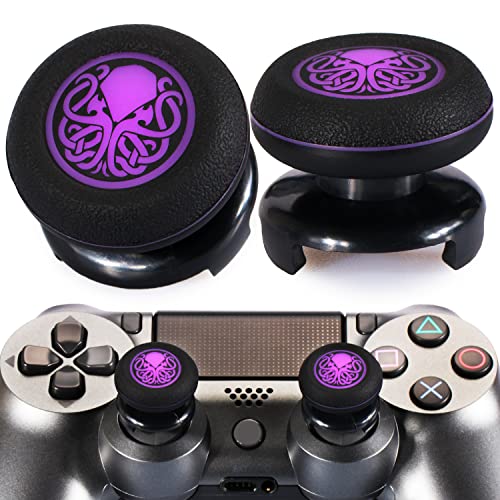 Playrealm FPS Thumbstick Extender & Drucken Gummi Silikon Griffabdeckung Thumb Grip Aufsätze 2 Sätze für PS5 & PS4 Controller(Cthulhu Abyss Purple) von PlayRealm