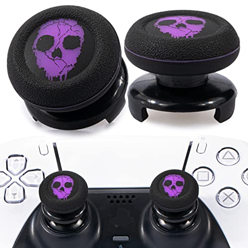 Playrealm FPS Thumbstick Extender & Drucken Gummi Silikon Griffabdeckung Thumb Grip Aufsätze 2 Sätze für PS5 & PS4 Controller(Ghost Purple) von PlayRealm