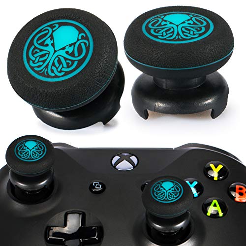 Playrealm FPS Thumbstick Extender & Drucken Gummi Silikon Griffabdeckung Thumb Grip Aufsätze 2 Sätze für Xbox One(Cthulhu Abgrund Blau) von PlayRealm