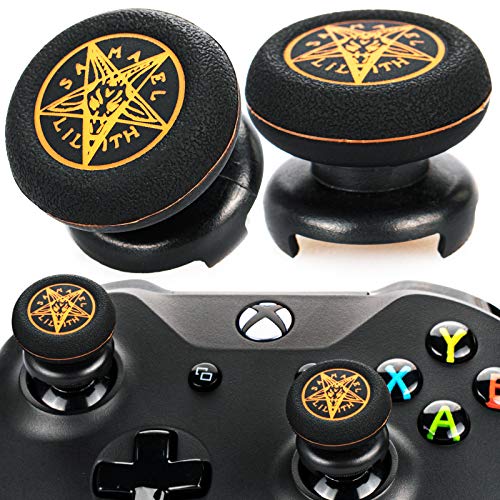 Playrealm FPS Thumbstick Extender & Drucken Gummi Silikon Griffabdeckung Thumb Grip Aufsätze 2 Sätze für Xbox One(Dämon) von PlayRealm