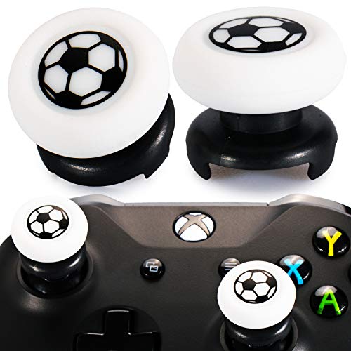 Playrealm FPS Thumbstick Extender & Drucken Gummi Silikon Griffabdeckung Thumb Grip Aufsätze 2 Sätze für Xbox One(Fußball) von PlayRealm