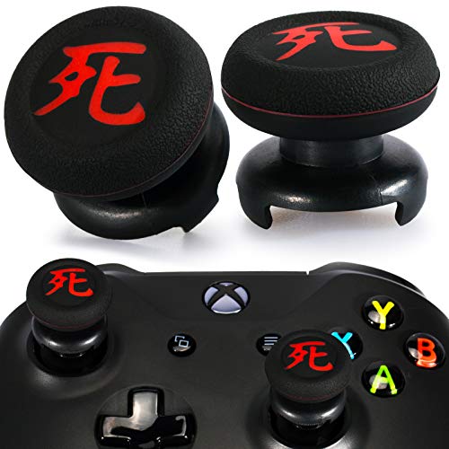 Playrealm FPS Thumbstick Extender & Drucken Gummi Silikon Griffabdeckung Thumb Grip Aufsätze 2 Sätze für Xbox One(Tod Von Kanji) von PlayRealm