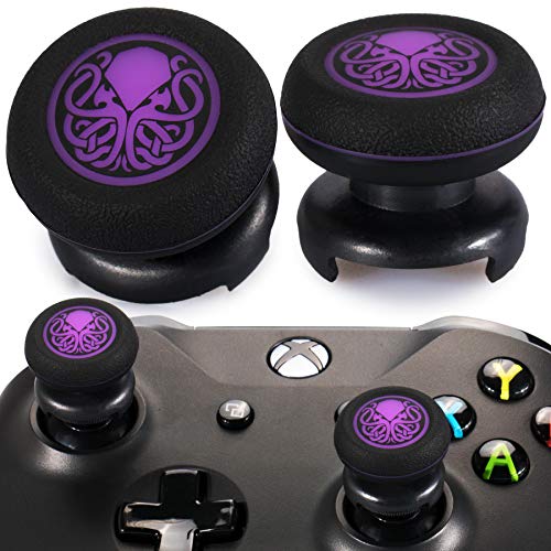 Playrealm FPS Thumbstick Extender & Drucken Gummi Silikon Griffabdeckung Thumb Grip Aufsätze 2 Sätze für Xbox Series X & Xbox One Controller(Cthulhu Abyss Purple) von PlayRealm