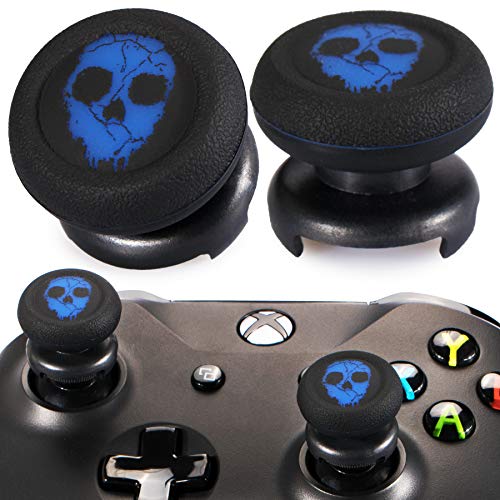 Playrealm FPS Thumbstick Extender & Drucken Gummi Silikon Griffabdeckung Thumb Grip Aufsätze 2 Sätze für Xbox Series X & Xbox One Controller(Ghost Blue) von PlayRealm