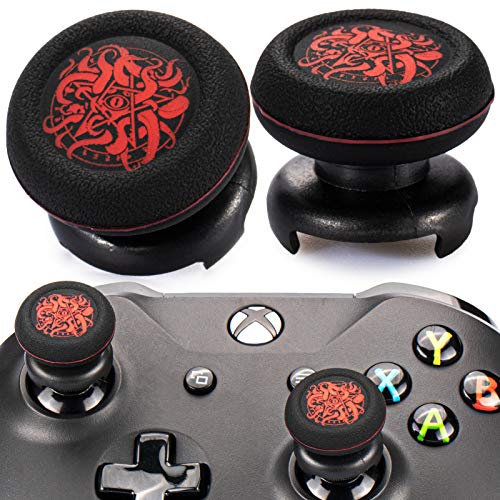 Playrealm FPS Thumbstick Extender & Drucken Gummi Silikon Griffabdeckung Thumb Grip Aufsätze 2 Sätze für Xbox Series X & Xbox One Controller(Große Alte) von PlayRealm