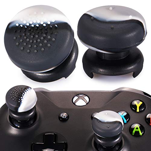 Playrealm FPS Thumbstick Extender & Drucken Gummi Silikon Griffabdeckung Thumb Grip Aufsätze 2 Sätze für Xbox Series X & Xbox One Controller(Tarngrau) von PlayRealm