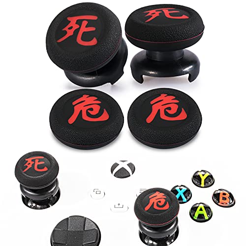 Playrealm FPS Thumbstick Extender & Drucken Gummi Silikon Griffabdeckung Thumb Grip Aufsätze 4 für Xbox Series X & Xbox One Controller(Tot+Gefahr) von PlayRealm