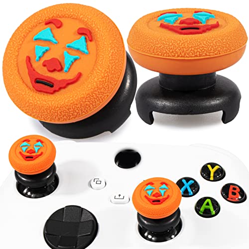 Playrealm FPS Thumbstick Extender &Textur Gummi Silikon Griffabdeckung Thumb Grip Aufsätze 2 Sätze für Xbox Series X/S & Xbox One Controller (Joker Orange) von PlayRealm