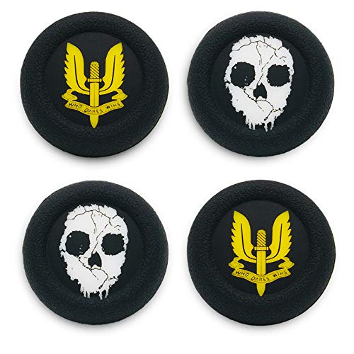 Playrealm Weichgummisilikon Drucken Daumengriffabdeckung Aufsätze Thumb Grip x 4 für PS4, Xbox One, Switch PRO Controller (Pflichtanrufpaket) von PlayRealm