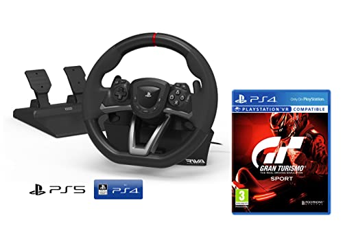 Lenkrad und Pedale Sony Playstation 4, 5 und PC Orig. lizensiert [Neues Modell kompatibel mit Playstation 4/5] + Gran Turismo Sport GT SPORT [Playstation 4/5] von PlayStation_4