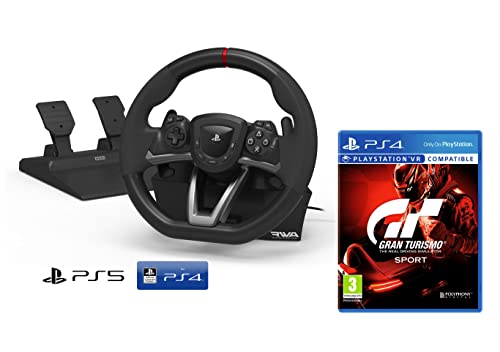 Lenkrad und Pedale Sony Playstation 4, 5 und PC Orig. lizensiert [Neues Modell kompatibel mit Playstation 4/5] + Gran Turismo Sport GT SPORT [Playstation 4/5] von Sony