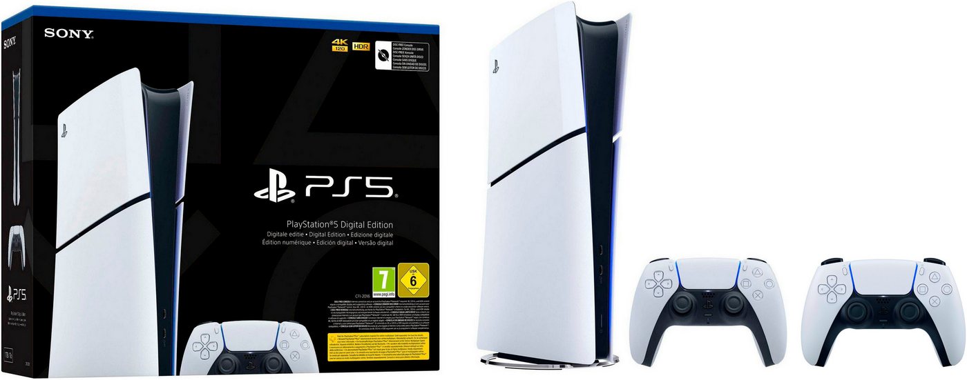 PlayStation 5 Digital Edition (Slim) inkl. zweitem DualSense Wireless-Controller 1TB von PlayStation 5