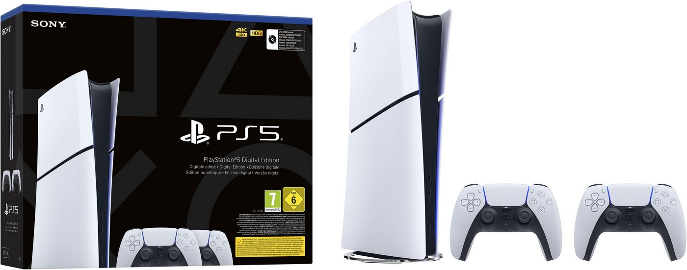 PlayStation 5 Digital Edition (Slim) inkl. zweitem DualSense Wireless-Controller von PlayStation 5
